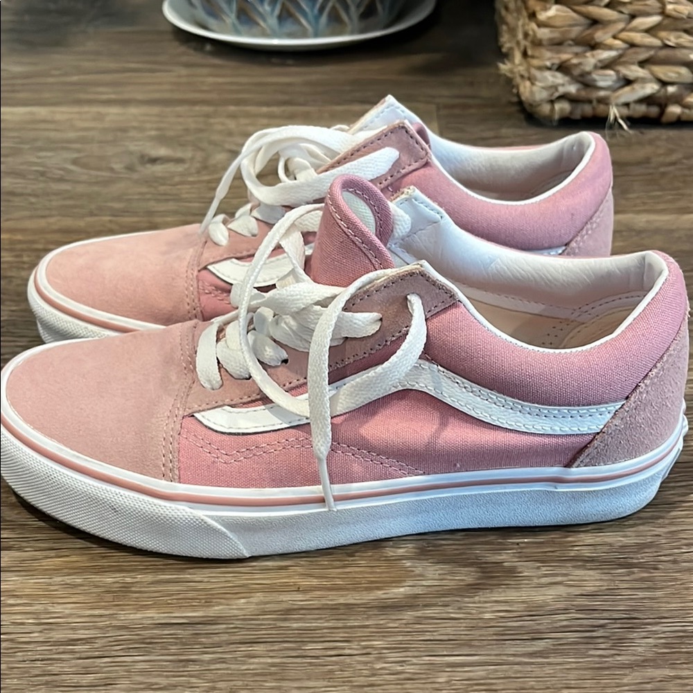 Pink and White Vans Sneakers Women